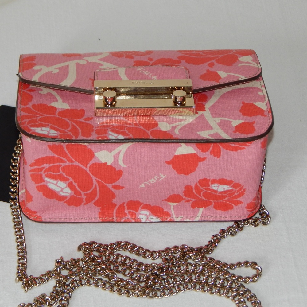 NEW FURLA JULIA FLORAL PRINT MINI CROSS BODY BAG - Picture 5 of 7